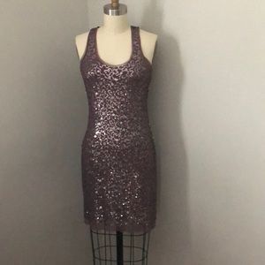 Purple Mauve Sequin Racerback Dress Max Studio XS